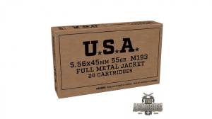 M193, 556NATO, 55 Grain, Full Metal Jacket, 20 Round Box